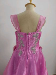 Pink Gown with Floral Detail