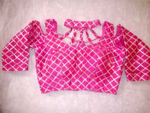 Pink Blouse with Gold Detail