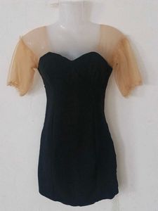 SEXY BODYCON WITH SHEER SLEEVE