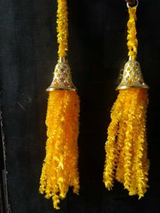 10 Yellow Tassel Decorations - Craft Supplies