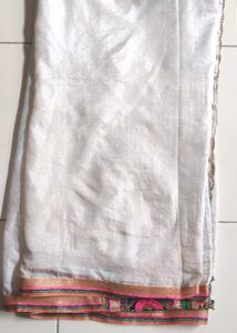 Embroidered White Navratri Dupatta