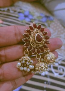 Gold Elegent Laxmi Jumky pair