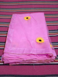 Beautiful Net Saree Baby Pink Colour