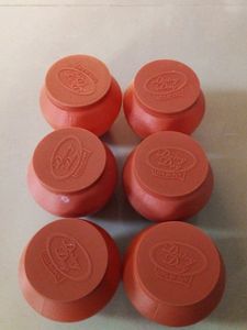 Plastic Matka Like Pots With Steel Spoons 6 Nos.