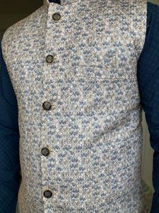 Patterned Nehru Vest