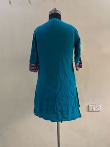Teal Embroidered Kurta Top
