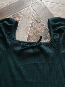 Green Puff Sleeve Top