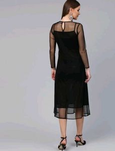 Sassafras Women Sheath Black midi dress