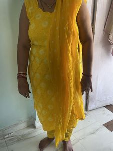 Yellow Kurta Set Bandani dress