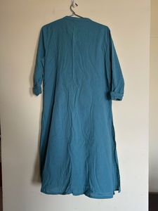 Teal Button-Down Dress