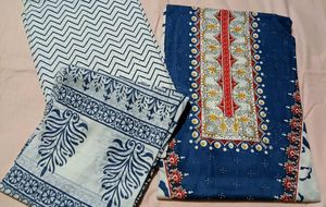 Pretty Printed Suit Material 💙