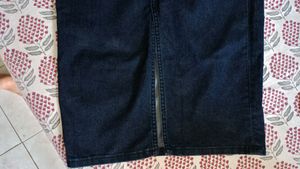 Slit Denim Long Skirt