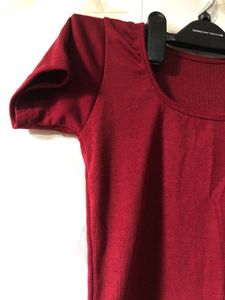 Ribbed Maroon Top