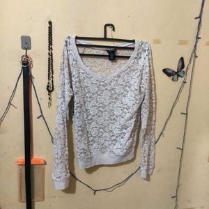 Rue21 White Lace Top - Size XL