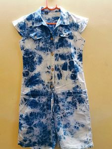 Tie-Dye Denim Romper