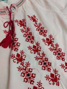 Embroidered Peasant Top