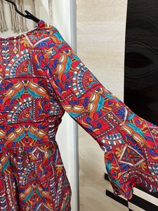 ESTONISHED-Red Indo-Western Peplum Type Bell