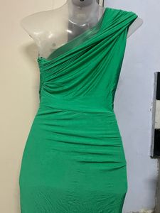 H&amp;M branded Green One-Shoulder Bodycon Dress