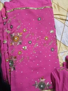 Pink Embroidered Saree