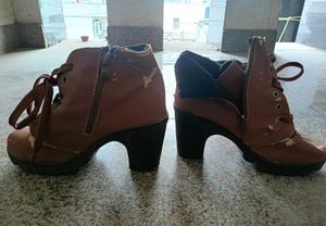Brown Heeled Ankle Boots
