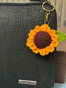 2 Crochet Sunflower Keychain