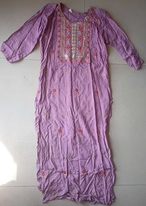Embroidered Lavender Kurta