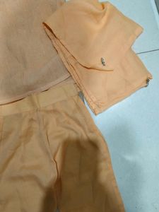 Peach Ethnic 3peice Set{Kids}