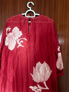 Red Floral Kurta