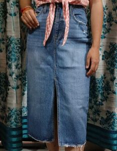 Denim Midi Skirt