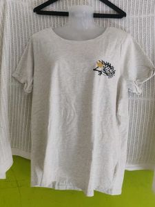 Cute Graphic Tee with Hedgehog