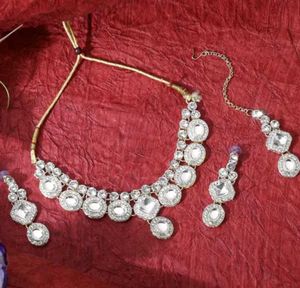 Necklace Set With Mangtika And Earrings