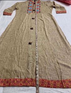 🆕Embroidery Pure Cotton Kurta (XXL)