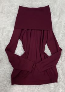 Burgundy Off-the-Shoulder Sweater
