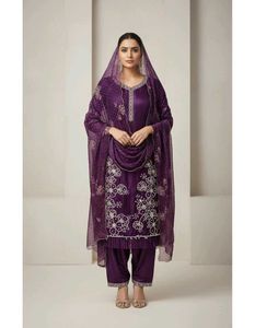 Elegant Purple Embroidered Salwar Suit