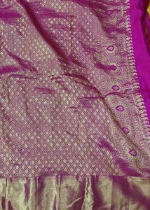 Green &amp; Pink Kanjivaram Broked Silk Saree