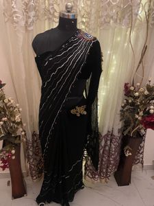 nazar na lage Black Saree
