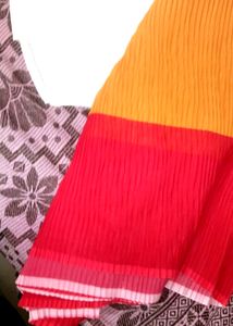 A Beautiful Crushed Georgette Saree