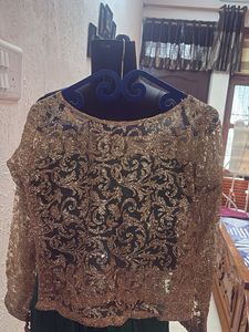 M size Green &amp; Gold Lehenga Choli Set