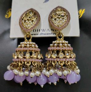 💜 Lavender earrings jhumka😍🔥