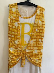 Cute Yellow Graphic Tank Top