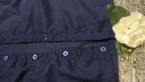 Navy Sleeveless Button-Down Top For School Or Clg