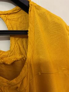 Yellow- Mustard Daily Wear Sleeveless Kurta
