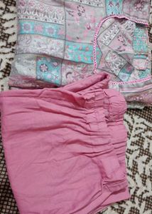 Floral Patchwork Print Kurti Set