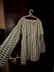 Printed Jaipuri Full Sleeved Short Kurti XXL
