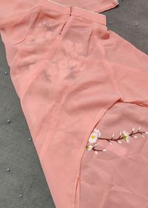Peach Kurta Flower Embroidery 😊