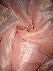 Peach Moslin Fabric Saree For Festival
