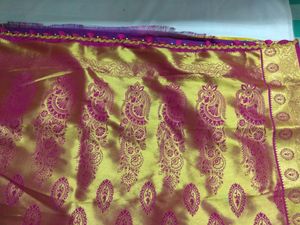 Multicolor semi Silk Saree With Blouse