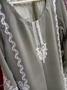 Georgette Pakistani Kurti With Stretchable Trouser