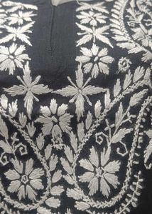 Elegant Black Embroidered Kurti