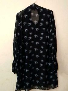 Black Soft Net Tunic